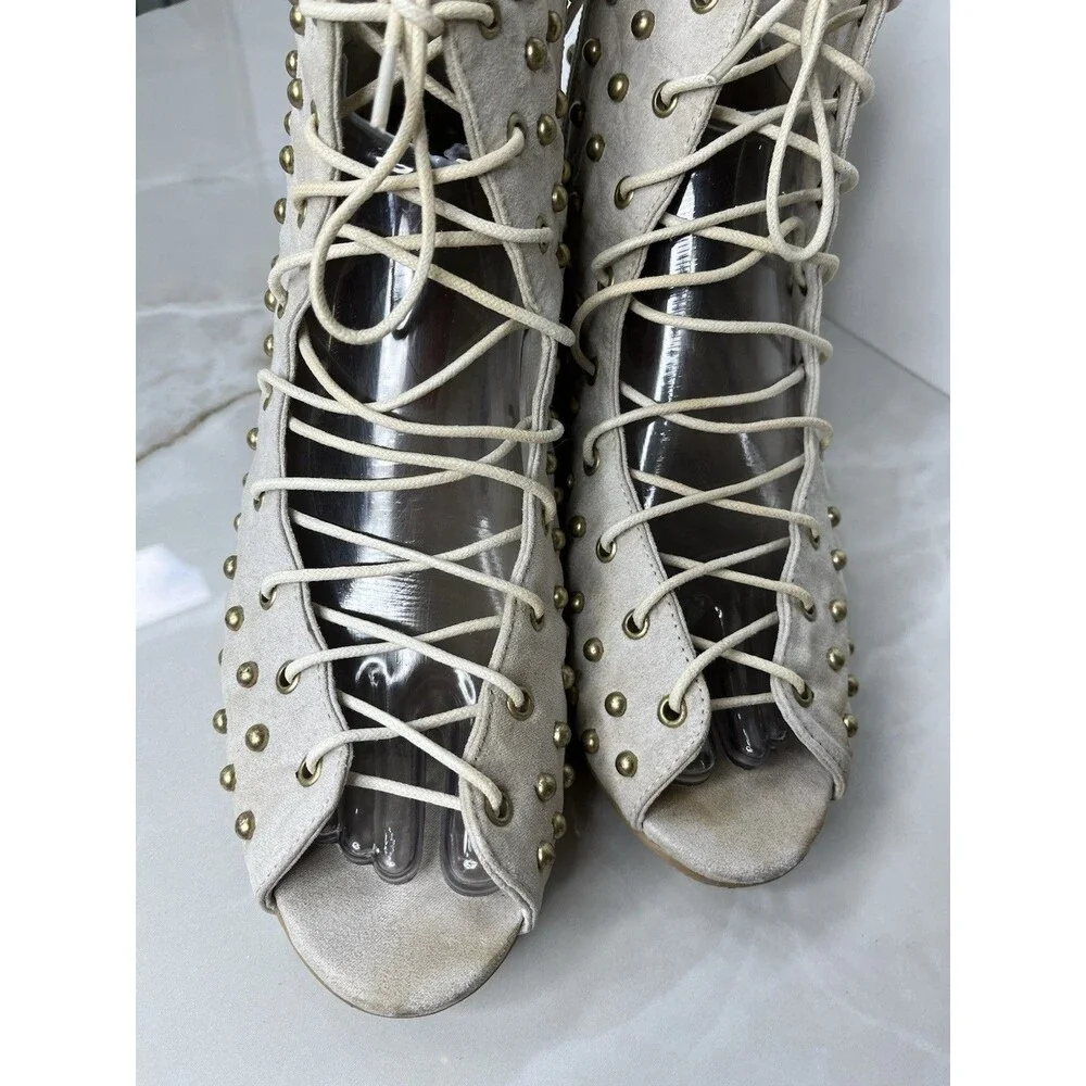 Mia Joy Joyfolie Big Girls Millani Booties Gilded Pebble Gold Sz 6 Youth